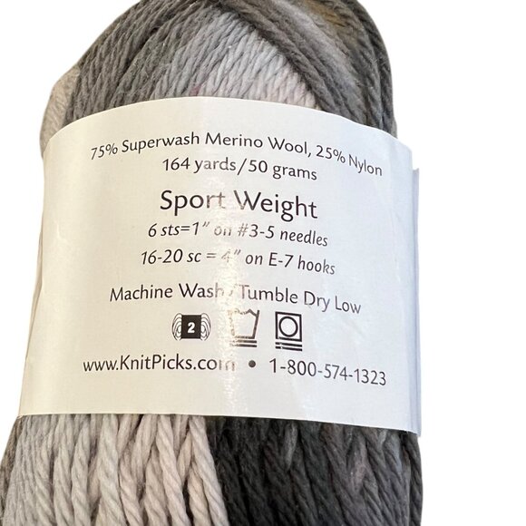 Knit Picks Yarn Assortment: CotLin Swan Shine Sport Caution Crayon White 6 Pcs - Picture 6 of 16